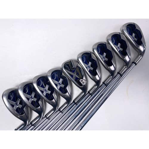 Callaway X-18 Iron Set 3-PW+AW Uniflex Steel 3* Flat Mens RH Midsize Grips