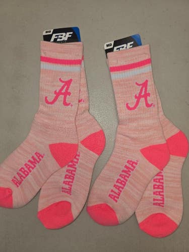 ST3a MENS NCAA ALABAMA CRIMSON TIDE Crew Socks Lot of 2 Pair MEDIUM New