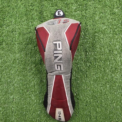 PING G15 3 Fairway Wood Headcover Head Cover Gray Red Black 17-4 SS OEM