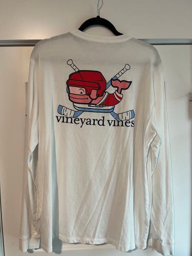 Detroit Red Wings White Large Men's Vineyard Vines Long Sleeve Shirt