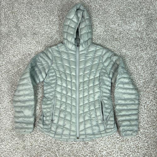 Marmot Jacket Women Small Gray Hiking Hooded Quilted Puffer Lightweight Coat