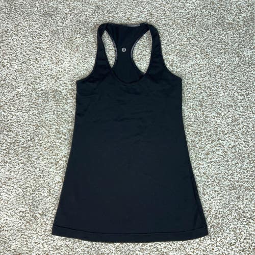 Lululemon Tank Top Womens Small Black Yoga Activewear Racerback Sleeveless Logo