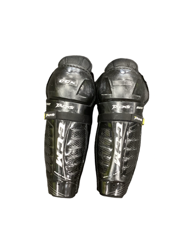 Used CCM TACKS 9550 Intermediate Shin Guards Black 12" 11613-S000187534