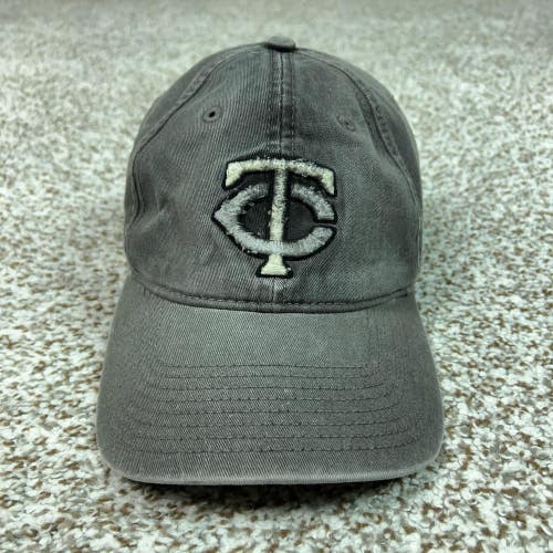 Minnesota Twins Hat Cap Strap Back Mens One Size Gray MLB Baseball Red Jacket