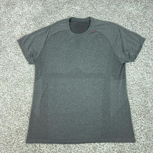 Lululemon Shirt Mens Large Gray Seamless Short Sleeve Athletic Running Gym Tee