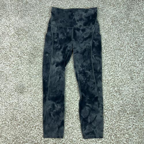Lululemon Pants Womens 6 Gray High Rise Align Crop Leggings Tie Dye Pockets Yoga