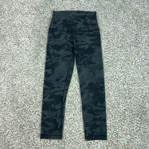 Lululemon Pants Womens 4 Black Camo Cropped Leggings High Rise Yoga Gym Align