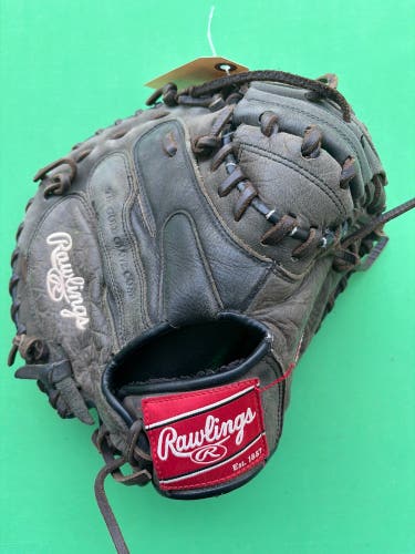Brown Rawlings Premium Series RH Catcher's Baseball Glove 32.5" (Used)