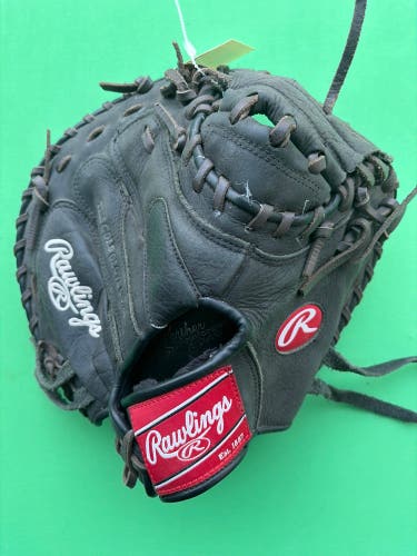 Black Rawlings Premium Series RH Catcher's Baseball Glove 32.5" (Used)