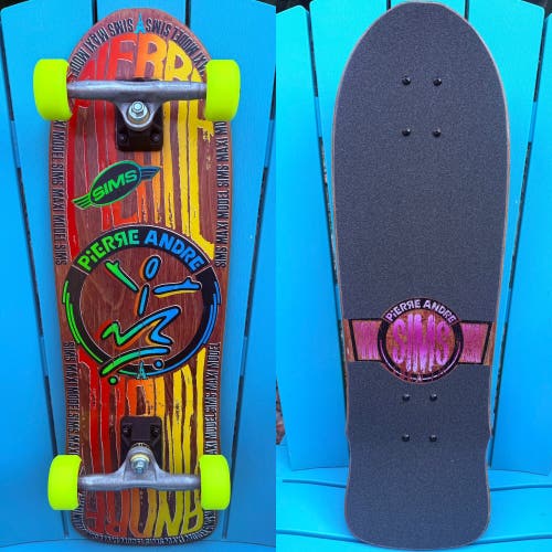 Vintage Sims Pierre Andre Street Complete Skateboard Gullwing Sidewinder Trucks