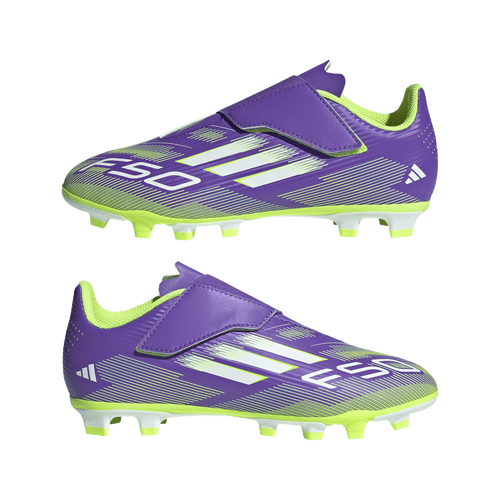 New F50 Club VEL PUR/GRN Sz 9.5K 11873-ADIJI003695K