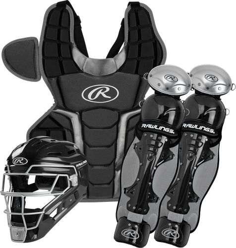 New Rawlings RENEGADE AGES 12-15 Catchers Protective Set Black And Silver 11873-RAWR2CSIBSIL