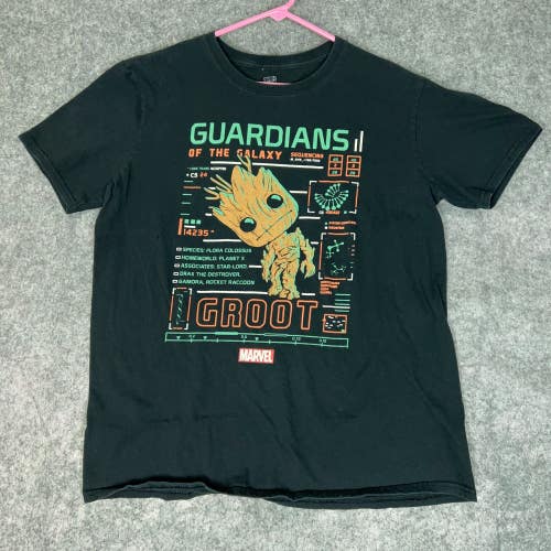 Funko Pop Marvel Mens T Shirt Medium Black Brown Movie Marvel Graphic Baby Groot