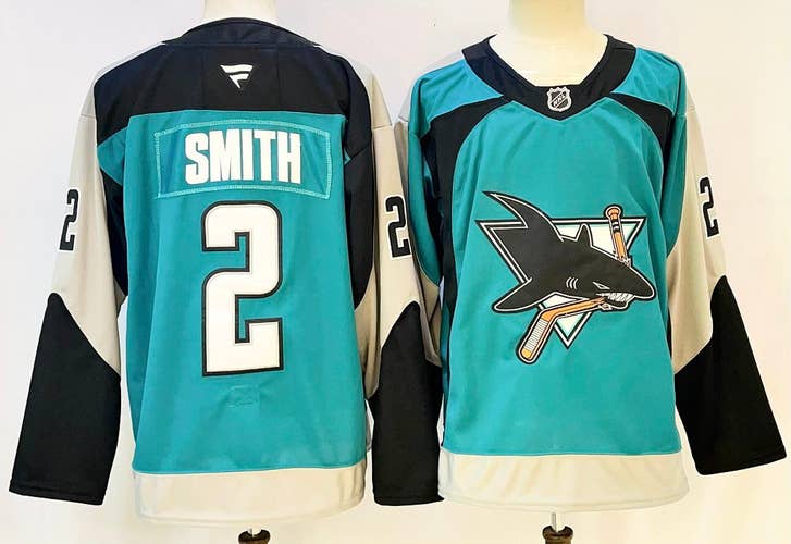 Men's San Jose Sharks Matt Smith 2 Stitched Teal Jersey Ice Hockey Jersey size 52
