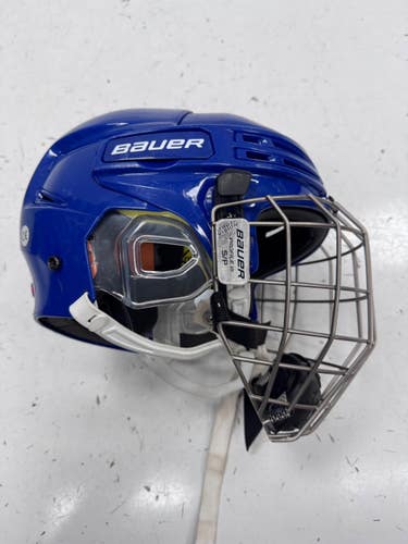 Used Bauer RE AKT 75 2027 Helmet Cage Combo Royal Blue SM 11860-S000316402