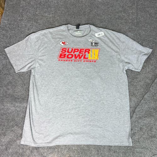 Kansas City Chiefs Mens Shirt 3XL XXXL Gray Tee T Super Bowl LIX 59 Football NFL