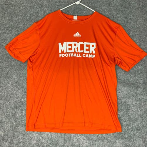 Mercer Bears Mens Shirt 2XL XXL Orange White NCAA Football Short Sleeve Top 542