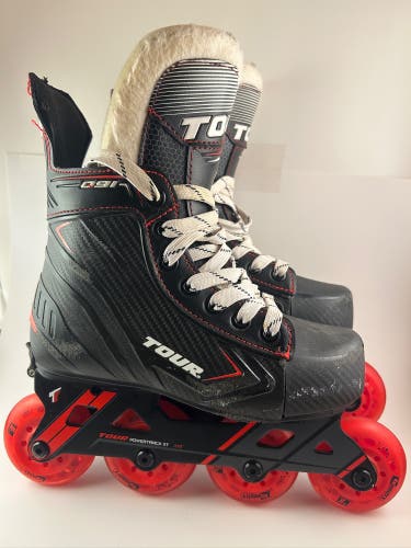 Used TOUR Q91 13-3 Roller Hockey Skates Black