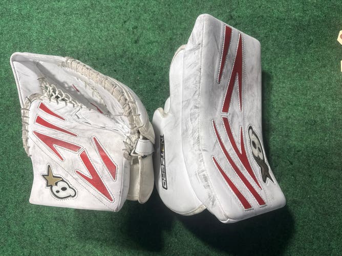 White Junior Brian's NetZero 3 Goalie Glove & Blocker Set Regular (Used)