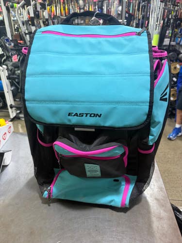 Used Easton THE VOYAGER WHEELED BASEBALL BAG BB/SB Player Wheeled Bag Carolina Blue 11605-S000227858