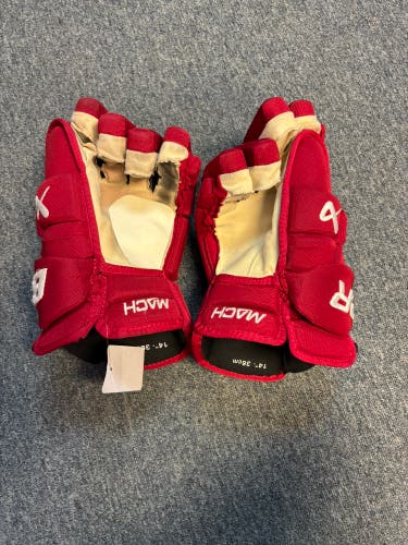 Detroit Red Wings Bauer Supreme Mach Gloves 14" Pro Stock (Used)