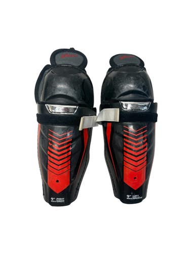 Used Bauer LIL SPORT Youth Shin Guards White/Black/Red 9" 11835-S000211568