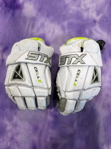 White Large STX Cell V Lacrosse Gloves (Used)