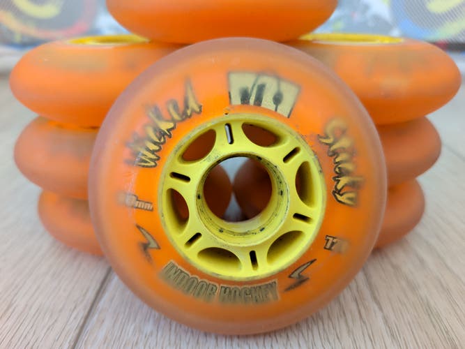 (8) 80mm WICKED STICKY X-Soft Kryptonics Wheels (Used)