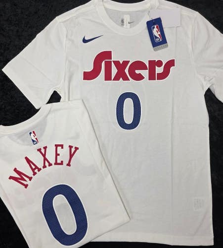 60317 Mens Philadelphia 76ers TYRESE MAXEY Basketball Shirt WHITE NWT $40