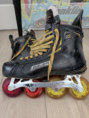 Bauer Supreme 2S Pro Converted Inline Roller Skates Size 9.5 (Used)