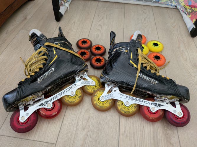 Bauer Supreme 2S Pro Converted Inline Roller Skates Size 9.5 (Used)