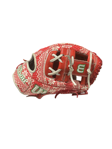 Used Wilson A2000 CHRISTMAS SWEATER BB/SB Glove RH Throw Red 11 3/4" 11834-S000057591