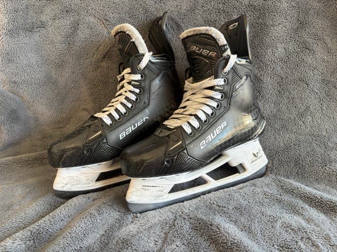 Black 2024 Bauer Supreme Shadow Hockey Skates 6 with Fly-Ti Blades (Used)