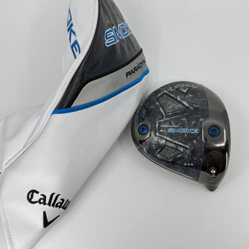 Callaway Paradym Ai Smoke TD 8* Driver Head RH Headcover Used Golf Club