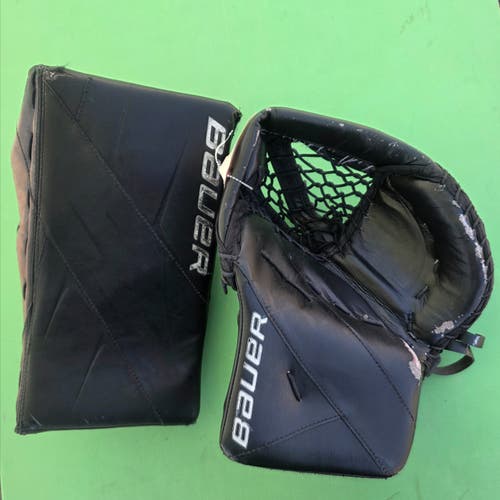 Black Senior Bauer Vapor 3X Goalie Glove & Blocker Regular