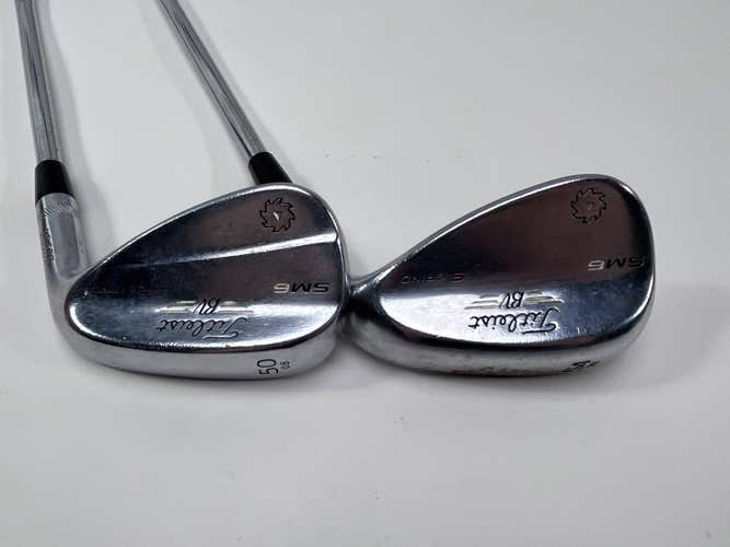 Titleist Vokey SM6 Tour Chrome Wedge Set 50* 8 54* 10 SM6 Wedge Steel Mens RH