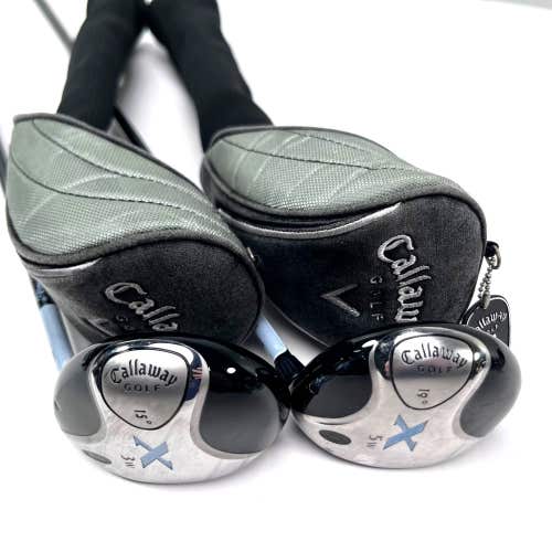 Callaway X 3 & 5 Fairway Wood Set 15* | 19* Fujikura Gems UltraLight Ladies RH