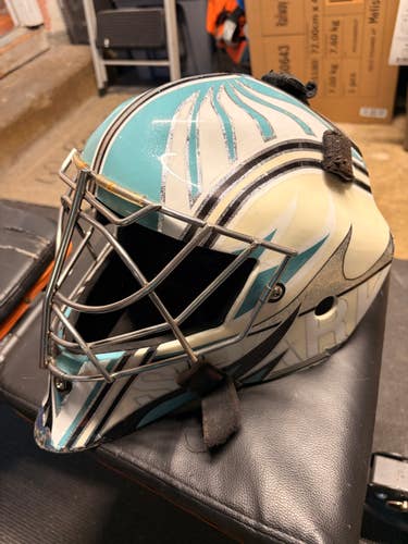 Senior custom shell, built by Shawn Schroeder size 22" - 23" Goalie Mask Pro Stock (Used)