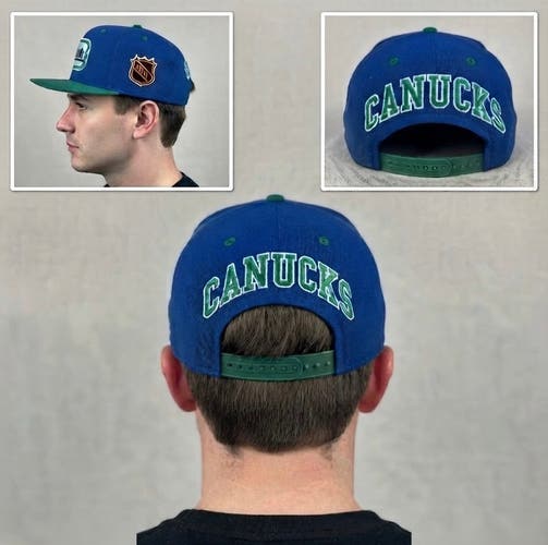 Vancouver Canucks Snapback Hat American Needle NHL Vintage Style Blue Green