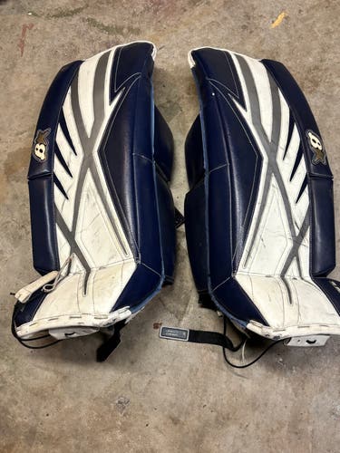 Brian's Goalie Leg Pads 27+1 - Navy/White - Used