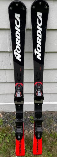 2026 Nordica Dobermann SLJ Plate 121 cm Racing Skis With Bindings Marker Comp 8 Bindings (Used)