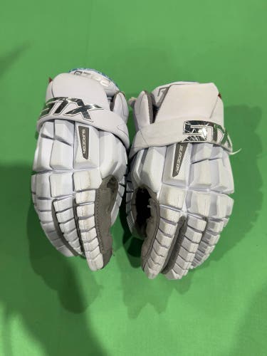 White Small STX Surgeon RZR2 Lacrosse Gloves (Used)