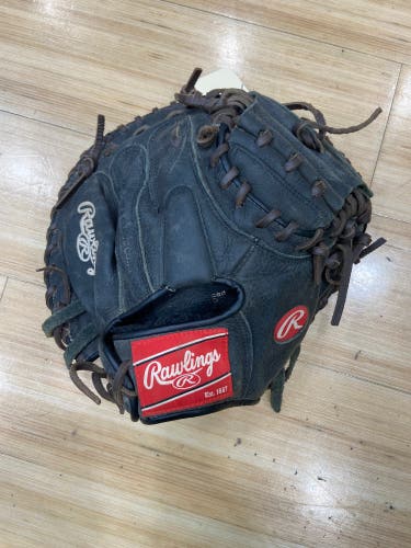 Black Rawlings Premium Series RH Catcher's Baseball Glove 32.5" (Used)
