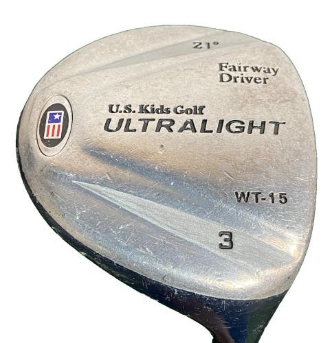 US Kids Golf WT-15 Fairway Driver 3 Wood 21 RH 36.5" Junior Graphite 57-60" Tall