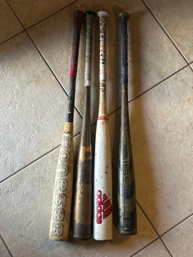 You get all 4 bats BBCOR Certified Bat (-3) 33" (Used) BONESBR/ ADIDAS / VOODOO/ and 32” STINGER