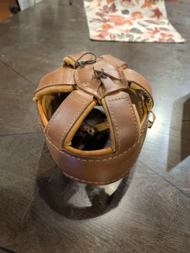 Antique Stall & Dean Leather Ice Hockey Helmet – Model 5572 (Size Medium)1930's