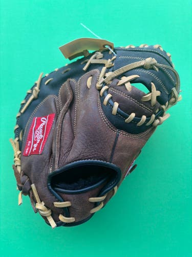 Brown Adult Rawlings Player Preferred RH Catcher's Baseball Glove 33" (Used)
