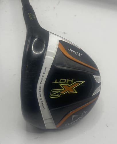 Callaway X2 Hot 2 Deep Pro 3 Fairway Wood 14.5* Aldila ATX75-3.7 Stiff Graphite
