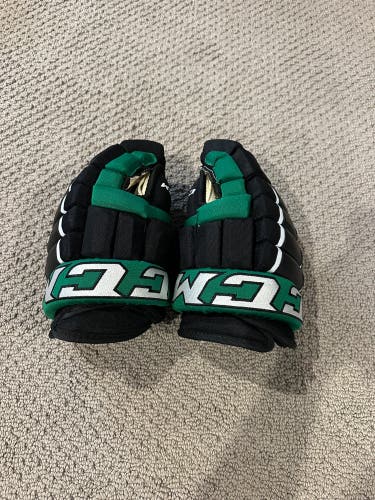 CCM HQ4PC Black and green hockey Gloves 13" Pro Stock (Very lightly Used)