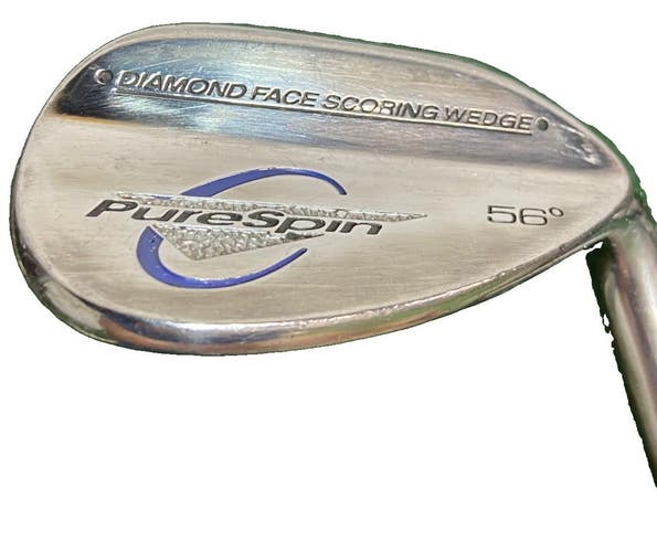 PureSpin Diamond Face Scoring Sole Sand Wedge 56*10 RH Stiff Steel 35" Nice Grip